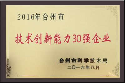 台州市技术创新能力30强企业