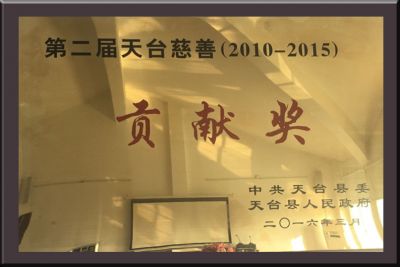 2nd Tiantai Charity Contribution Award